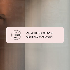 ネームプレート | ビジネス ロゴ ブラッシュ ピンク フェミニン ウィンドウサイン