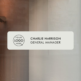 ネームプレート |プロフェッショナルビジネスのロゴグレー ウィンドウサイン