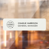 ネームプレート | プロフェッショナル ビジネス ロゴ グレー ウィンドウサイン (シート2)