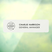 ネームプレート | プロフェッショナル ビジネス ロゴ グレー ウィンドウサイン (シート3)