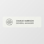 ネームプレート | プロフェッショナル ビジネス ロゴ グレー ウィンドウサイン (シート)