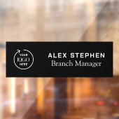 ネームプレート | 黒のビジネスロゴ ウィンドウサイン (シート2)