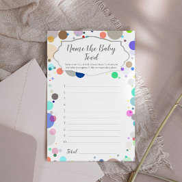 ネームベビーフードゲーム,カラフルおもしろいベビーシャワーゲーム