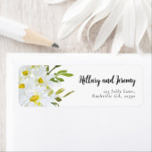 ネームホワイトデイジーベビーシャワー差出人住所 ラベル (インサイチュ)