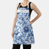 ネームボタニカルブルーフローラアールヌーボーフラワー エプロン (インサイチュ)