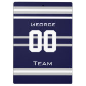 ネームモノグラムのサッカーネイビーブループランナー クリップボード (裏面)
