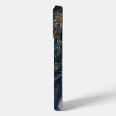 ネームモノグラムダークブラックグリッター Case-Mate iPhoneケース (裏面 / 左)