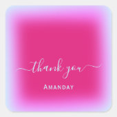 ネームユニコーン ピンク メイク ブライダル スイート16 スクエアシール (正面)