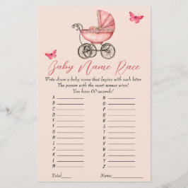 ネームレースベビーキャリッジ赤ちゃんシャワーゲーム