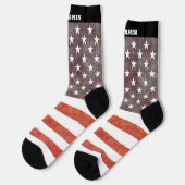 ネーム入りアメリカ国旗 メンズ ソックス (左)