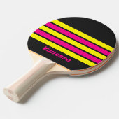 ネーム入りストライプのレトロサンロー 卓球ラケット (正面アングル)