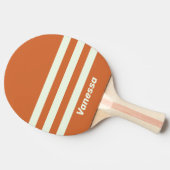 ネーム入りレトロオレンジストライプ卓球ラケット 卓球ラケット (横)