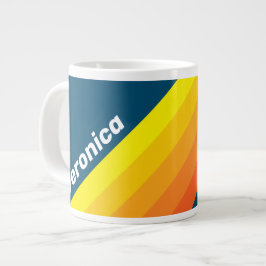 ネーム入りヴィンテージシーサンストライプ ジャンボコーヒーマグカップ