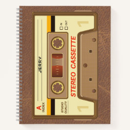 ネーム入り90年代レトロカセットテープ ノートブック