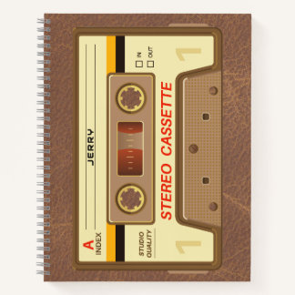 ネーム入り90年代レトロカセットテープ ノートブック