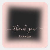 ネーム感謝していバラブラックビジネスオンラインブティック スクエアシール (正面)