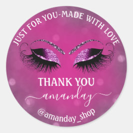 ネーム感謝していブティックまつげショップピンクベリー ラウンドシール