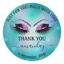 ネーム感謝していブティックアイラッシュショップティール（緑がかった色）ピンクグラデーション