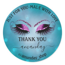 ネーム感謝していブティックアイラッシュショップティール（緑がかった色）ピンクグレー