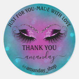 ネーム感謝していブティックアイラッシュショップブルーバイオレットベリー ラウンドシール