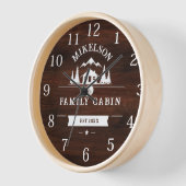 ネーム素朴パーソナライズされたファミリーキャビン 壁時計 (傾斜)