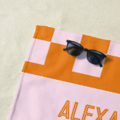 ネーム ピンク オレンジ サンセット ブライズテイル ビーチタオル (インサイチュ)