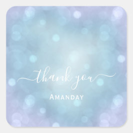 ネーム ブルーアクア ウェディング パステル ブライダル スイート16 スクエアシール