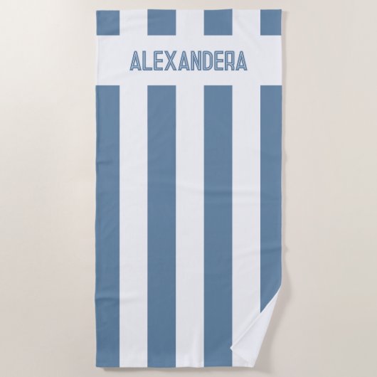 ネーム ブルー ラスト トースト オン ザ コースト バチェロレッテ ビーチタオル (正面)