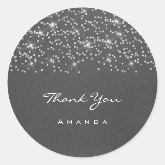 ネーム 16th ブライダル ウェディング グレー クラフト ラウンドシール (正面)