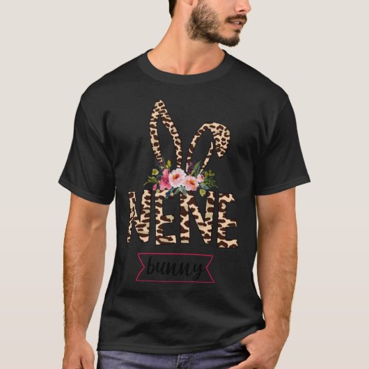 ネーンバニーヒョウ花かわいい復活祭 Tシャツ (正面)