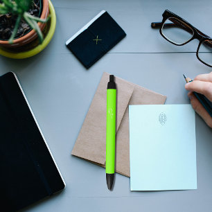 ネ無地のオングリーン  黒ボールペン