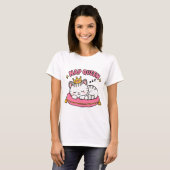 ネapping女王猫ママTシャツ | かわいい猫の寝顔デザイン Tシャツ (正面フル)