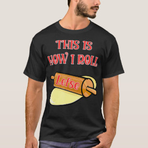 ノおもしろいルウェー語を左に並べ転がている Tシャツ