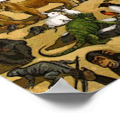 ノアと箱舟の壁画:動物、虹、芸術 ポスター (角)