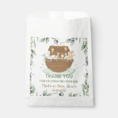 ノアのアークグリーンリーベビーシャワー誕生日バプテスマ フェイバーバッグ (正面)