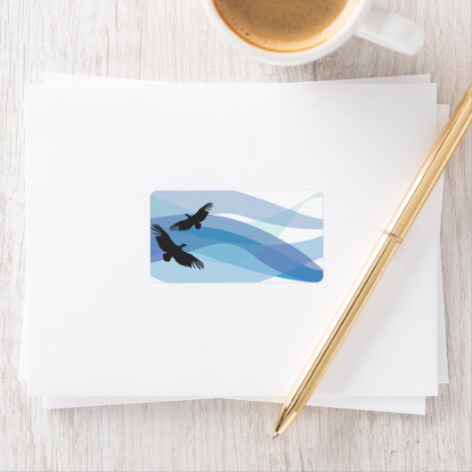 ノアのアークバードプリントあなたの住所 シールシール ラベル (インサイチュ)