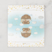 ノアのアークブルーかわいい動物バプテスマのゲスト名 プレイスカード (外部開封)