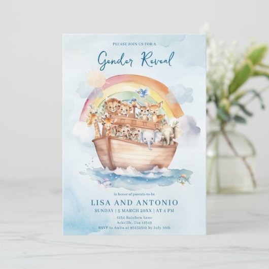 ノアのアークブルーウォーター色ジェンダーの明け方 招待状 (スタンド正面)