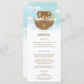 ノアのアークブルーバプテスマ誕生日ベビーシャワーメニュー プログラム (正面/裏面)