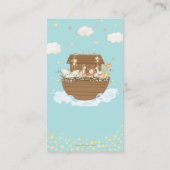 ノアのアークブルーベビーシャワーブックベビー エンクロージャーカード (裏面)