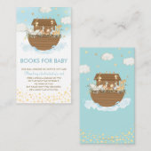 ノアのアークブルーベビーシャワーブックベビー エンクロージャーカード (正面/裏面)
