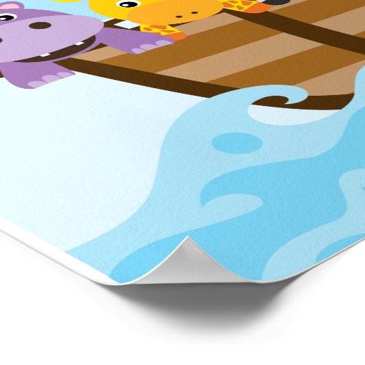 ノアのアークベビーシャワーパーティーバナー ポスター (角)