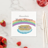 ノアのアークベビーシャワーレインボー男女兼用 スタンダードカクテルナプキン (インサイチュ)