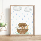 ノアのアークベビーシャワー指紋ゲストブック ポスター