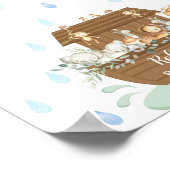 ノアのアークベビーシャワー指紋ゲストブック ポスター (角)