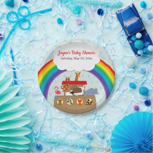 ノアのアークレインボーベビーシャワー ペーパープレート (パーティー)