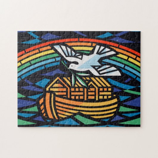 ノアのアークヴィンテージアートカッコいい歴史写真Trav ジグソーパズル (横)