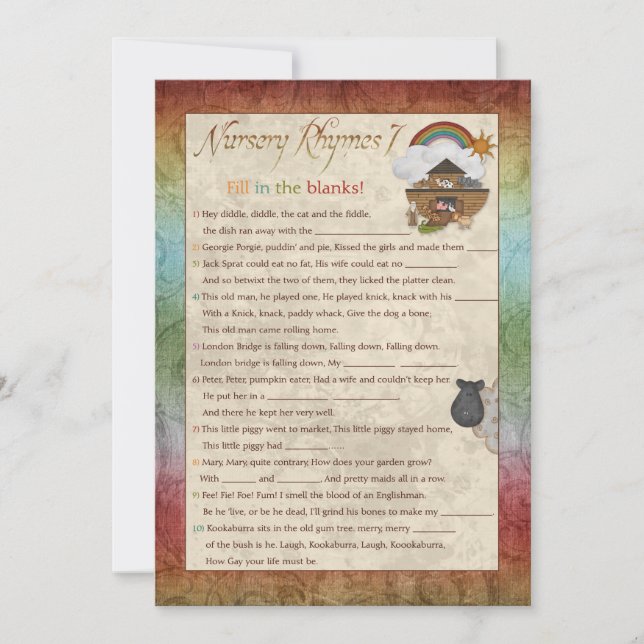 ノアのアーク子供部屋ライムベビーシャワーゲーム (正面)