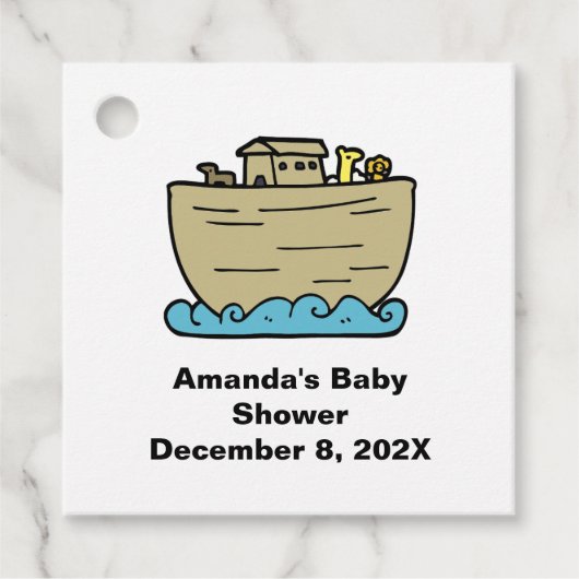 ノアのアートかわいい赤ちゃんシャワー男女兼用 フェイバータグ (正面)