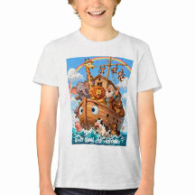 ノアの大いなる箱舟の冒険 - かわいい動物Tシャツ